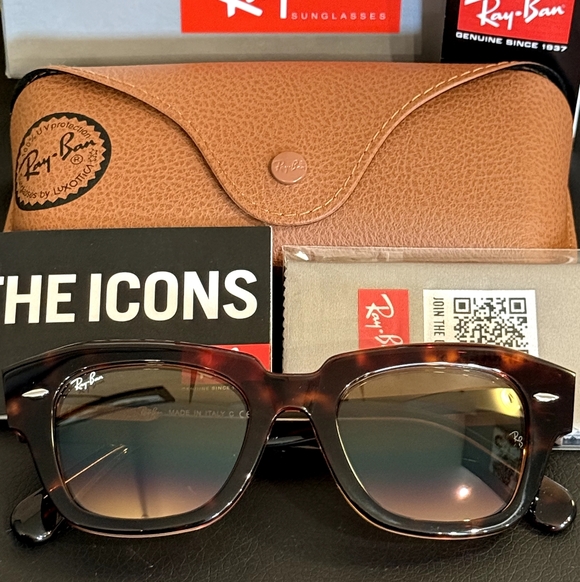 LIKE NEW Ray-Ban State Street Tortoise Gradient Brown RB2186 Sunglasses main image 4